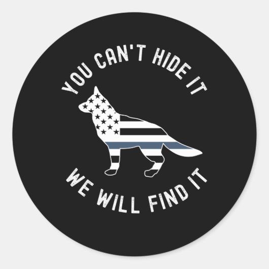 Thin Blue Line K9 German Shepherd Police K9 Unit Runder Aufkleber (Vorderseite)