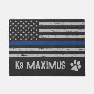 Thin Blue Line K9 Police Dog Tischset Fußmatte