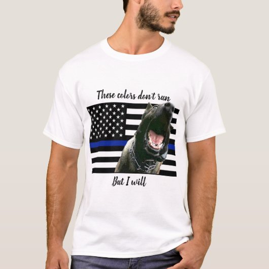 Thin Blue Line -K9 Spaß T-Shirt (Vorderseite)