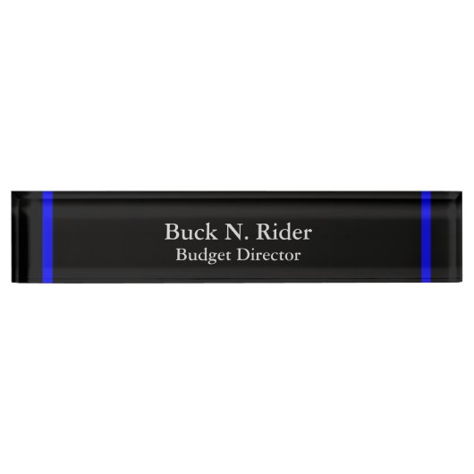 Thin Blue Line - Klassische Designnamensplatte Namensplakette (Vorderseite)