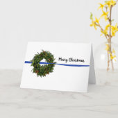 Thin Blue Line Kranz Weihnachtskarte Karte (Gelbe Blume)