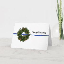 Thin Blue Line Kranz Weihnachtskarte Karte