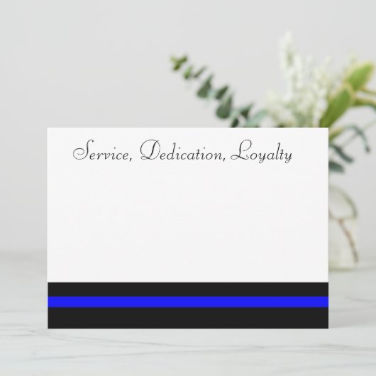 Thin Blue Line laden Einladung (Stehend Vorderseite)