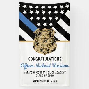 Thin Blue Line Law Enforcement Banner
