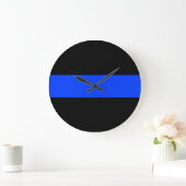 "Thin Blue Line Law Enforcement Clock Große Wanduhr (Zuhause)