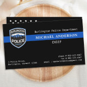 "Thin Blue Line Law Enforcement Custom Logo Police Visitenkarte