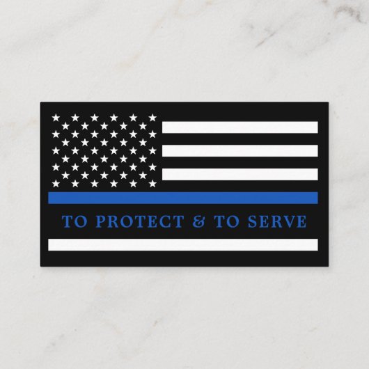 "Thin Blue Line Law Enforcement Custom Logo Police Visitenkarte (Rückseite)