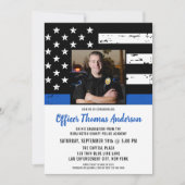 Thin Blue Line Law Enforcement Einladung (Vorderseite)