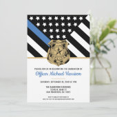 Thin Blue Line Law Enforcement Einladung (Stehend Vorderseite)