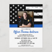 Thin Blue Line Law Enforcement Einladungspostkarte (Vorderseite)