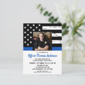 Thin Blue Line Law Enforcement Einladungspostkarte (Stehend Vorderseite)