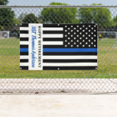 Thin Blue Line Law Enforcement Happy Retirement Banner (Insitu)