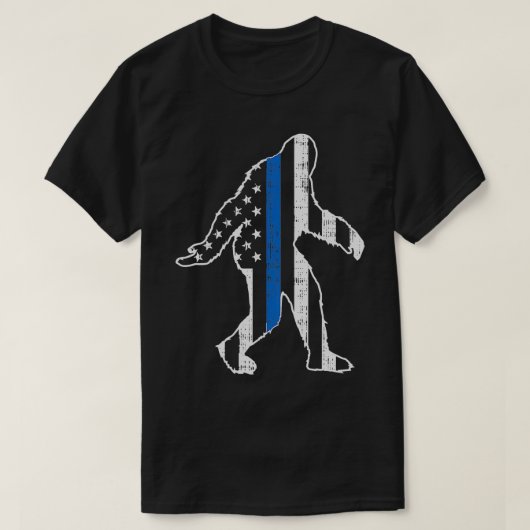 Thin Blue Line Law Enforcement LE Polizist US Flag T-Shirt (Design vorne)