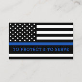 Thin Blue Line Law Enforcement Logo Custom Police Visitenkarte (Rückseite)