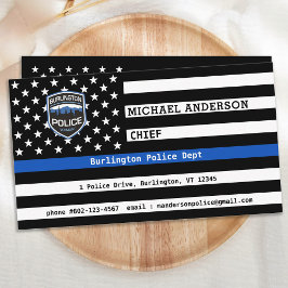 Thin Blue Line Law Enforcement Logo Custom Police Visitenkarte