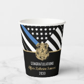 Thin Blue Line Law Enforcement Pappbecher (Rückseite)
