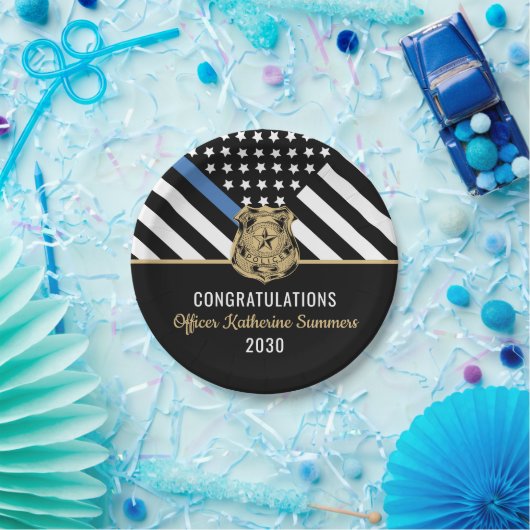 Thin Blue Line Law Enforcement Pappteller (Party)