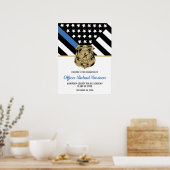 Thin Blue Line Law Enforcement Poster (Küche)