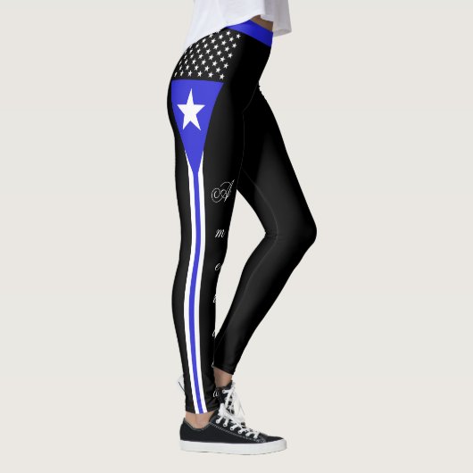 Thin Blue Line Leggings, Amerika, Polizeiflagge Leggings (Rechts)
