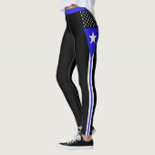 Thin Blue Line Leggings, Amerika, Polizeiflagge Leggings (Links)