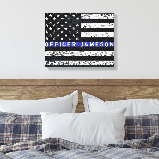 Thin Blue Line Leinwanddruck (Insitu (Schlafzimmer))