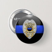 Thin Blue Line & Lest Wir vergessen Abzeichen Button (Vorne & Hinten)