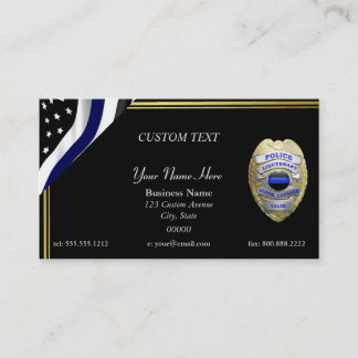 Thin Blue Line Leutnant Business Card Visitenkarte