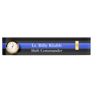 Thin Blue Line - Lieutenant Rank Name Plate Namensplakette