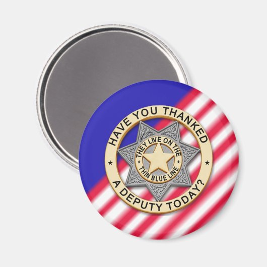 Thin Blue Line Magnet (Vorderseite/Rückseite)