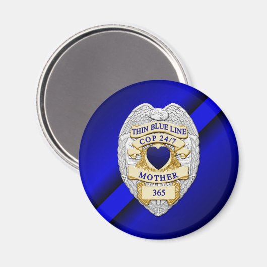 Thin Blue Line Magnet (Vorderseite/Rückseite)