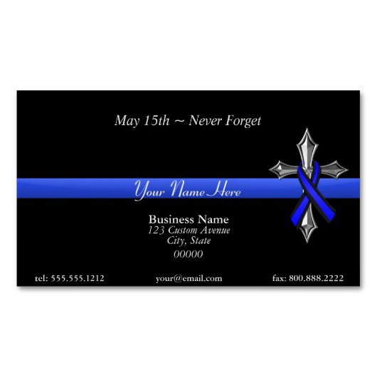 Thin Blue Line Magnetische Visitenkarte (Vorderseite)