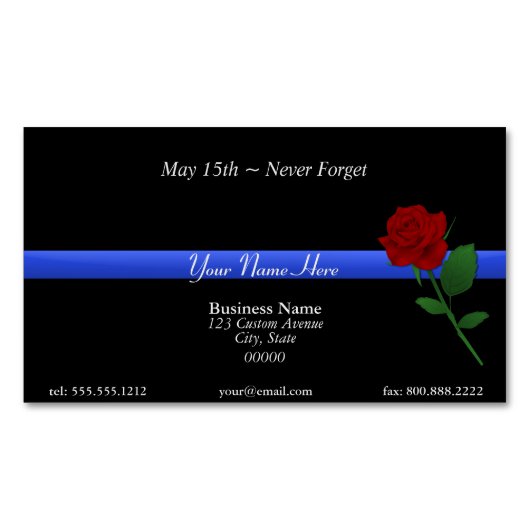 Thin Blue Line Magnetische Visitenkarte (Vorderseite)