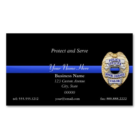 Thin Blue Line Magnetische Visitenkarte (Vorderseite)