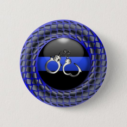 Thin Blue Line Medallion mit Handschellen Button (Vorderseite)