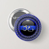 Thin Blue Line Medallion mit Handschellen Button (Vorne & Hinten)