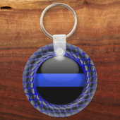 Thin Blue Line Medallion Schlüsselanhänger (Rückseite)