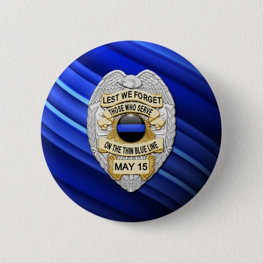 Thin Blue Line - Memorial-Abzeichen von Officers Button (Vorderseite)