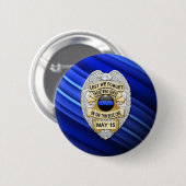 Thin Blue Line - Memorial-Abzeichen von Officers Button (Vorne & Hinten)