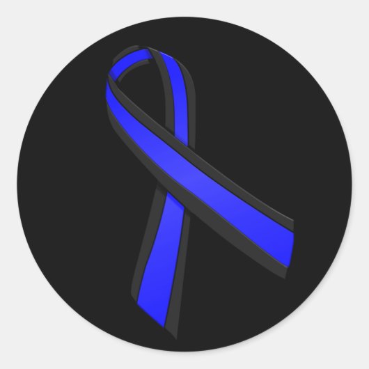 Thin Blue Line Memorial Ribbon Sticker (Vorderseite)