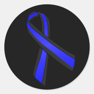 Thin Blue Line Memorial Ribbon Sticker