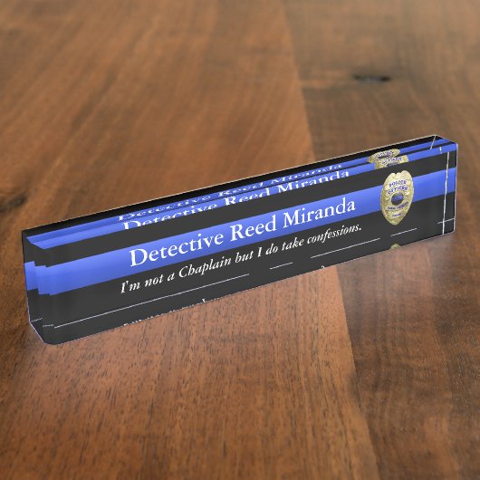 Thin Blue Line - Miranda Desk Name Plate Namensplakette (Seite)