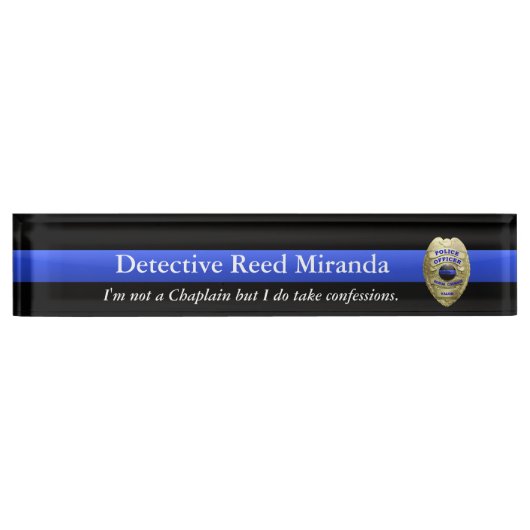 Thin Blue Line - Miranda Desk Name Plate Namensplakette (Vorderseite)