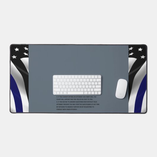 Thin Blue Line Miranda Rights Schreibtischunterlage (Tastatur & Maus)