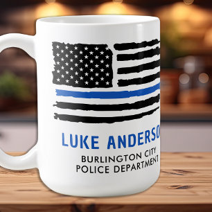 Thin Blue Line Moderner Personalisierter Polizeibe Kaffeetasse