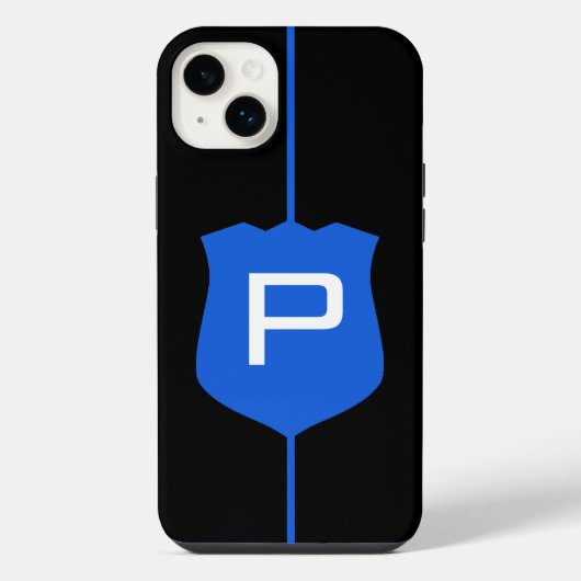 Thin Blue Line-Monogramm iPhone Hülle (Rückseite)