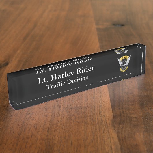 Thin Blue Line - Motor Officer Namensplakette (Seite)