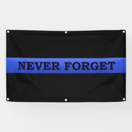 Thin Blue Line NIEMALS VERGESSEN Banner (Horizontal)