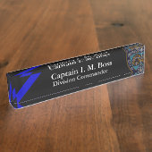 Thin Blue Line NYPD Offset Patch Name Plate Namensplakette (Seite)