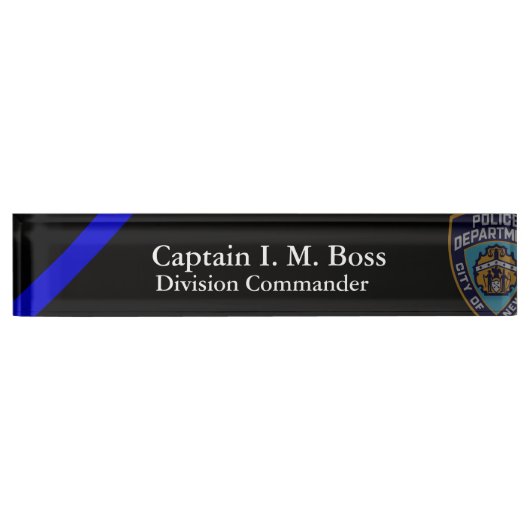 Thin Blue Line NYPD Offset Patch Name Plate Namensplakette (Vorderseite)