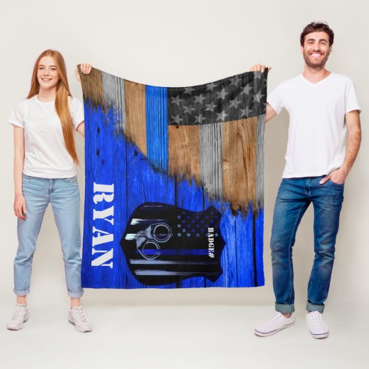 Thin Blue Line Officer Fleecedecke (Beispiel)